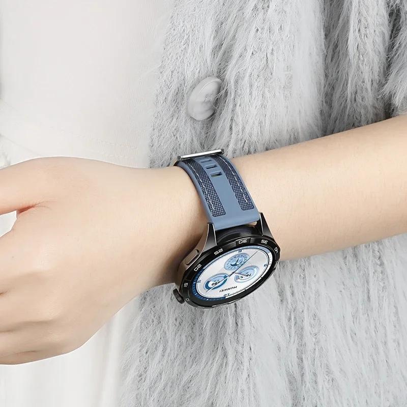 Strap for HUAWEI WATCH GT 5 4 46mm Watch 4 5 Pro GT 3 2 Pro 46 Mm 22mm Nylon Composite Silicone Sports Bracelet