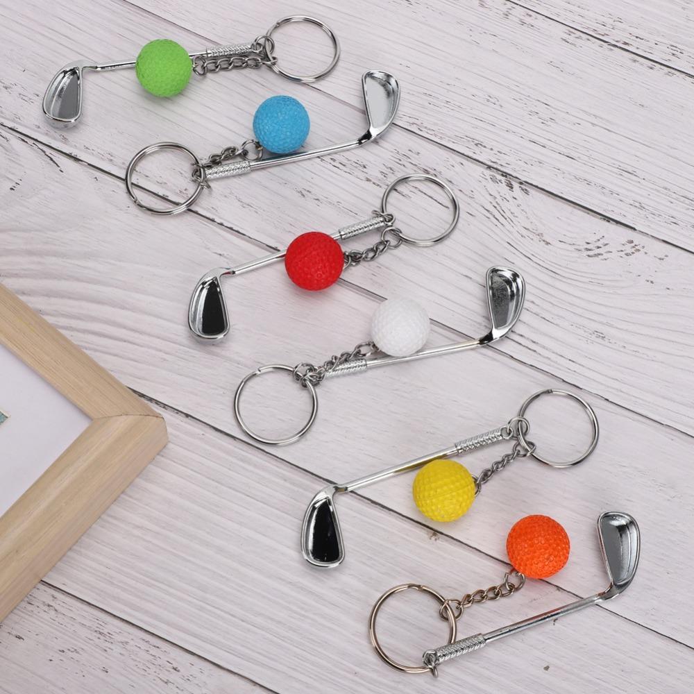 6pcs Creative Design Mini Golf Keychain Mini Size Racket Keychain Pendant Keychain For Bags