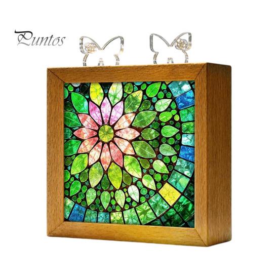 Functional Glowing Home Decor Acrylic Puzzle LED Night Light, 2-In-1 USB Royal Iris Bloom Jigsaw Lamp, DIY Floral Kit Creative Desktop Ambient
