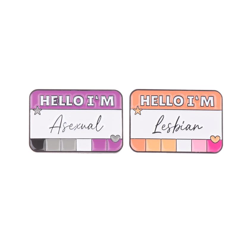Funny Enamel Brooches Asexual Trans Gay Lesbian Pride Lapel Pins Cute Badges for Backpack Jacket Decoration