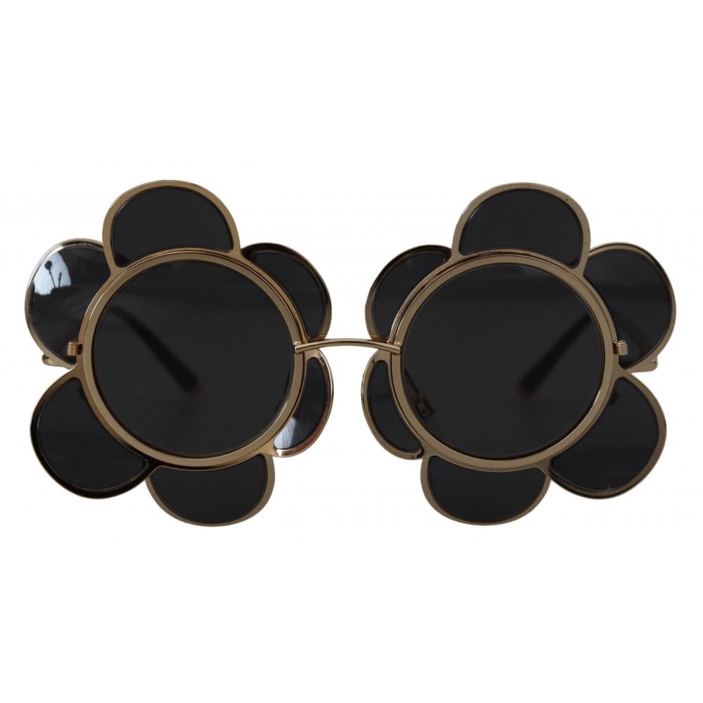 

Женские солнцезащитные очки Dolce Gabbana Chic с цветочным принтом черные