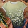 Frischer und Natürlicher Stil Damen T-Shirt Gänseblümchen Blume Meer Druck Täglich Vielseitiges Kurzarm Oberteil
