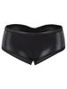 OhyeahLady PU Plus Sexy Shiny Black Solid Fashion Size 2XL Women's Panties, Size, Panties, Low-Rise, Butt-Slimming, Color, Briefs, Stretch, Clubwear,