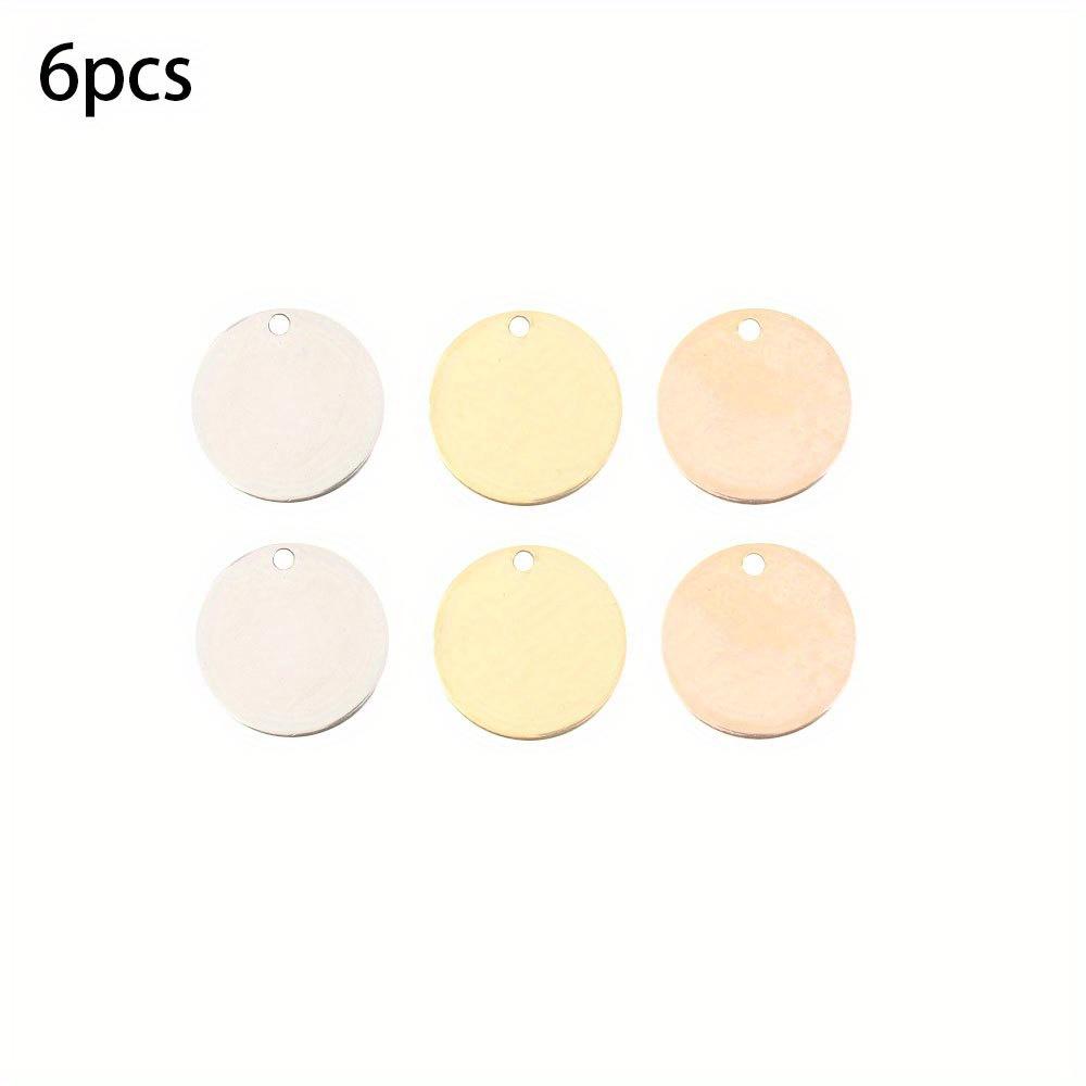 3/6/9pcs Alloy Material Circular Pendant, Geometric Shape Circular Cleaning Pendant DIY Bracelet Necklace Earrings Jewelry Making