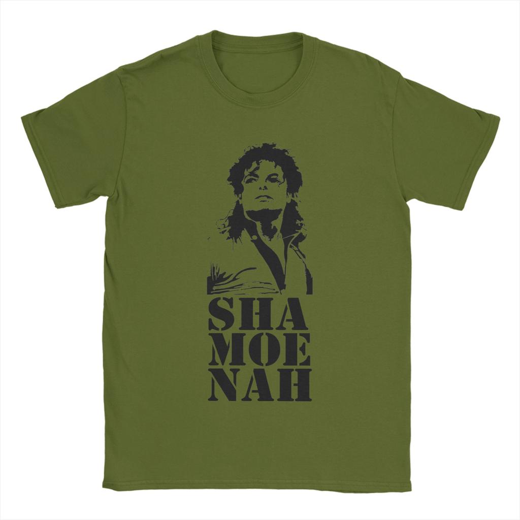 Sha Moe Nah Michael Jackson TShirts for Unisex Funny Cotton Tee Shirt Round Neck Short Sleeve T Shirt Gift Idea Clothing