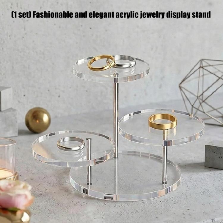 Contemporary Acrylic Jewelry Display Tower Multi Layer Jewelry Organizers For Necklaces Bracelets And More