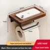 Black Walnut Wood Toilet Paper Holder with Storage Rack - Wall-Mounted Tissue Dispenser for Bathroom and Hotel Use
