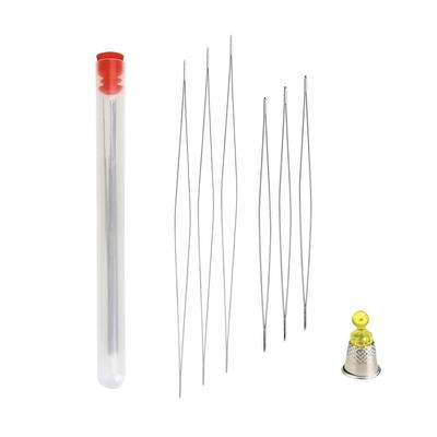 Stainless Sewing Beading Tool DIY Big Eye Embroidery Tool with Storage Tube
