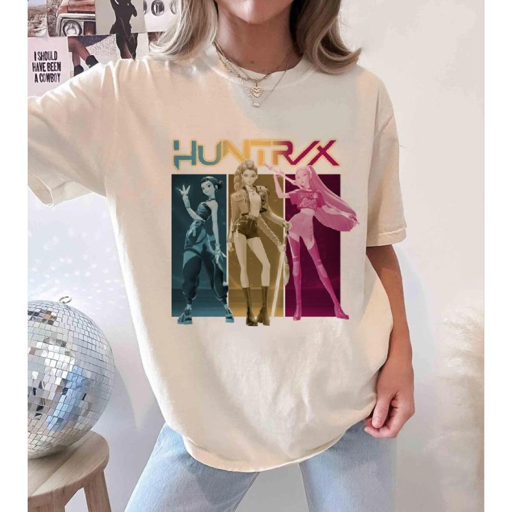 

Devil Hunter Shirt Huntrix Girl Band Shirt Kpop Idol Group Shirt T-shirt Devil Hunter Merch Huntrix Fans 6XL