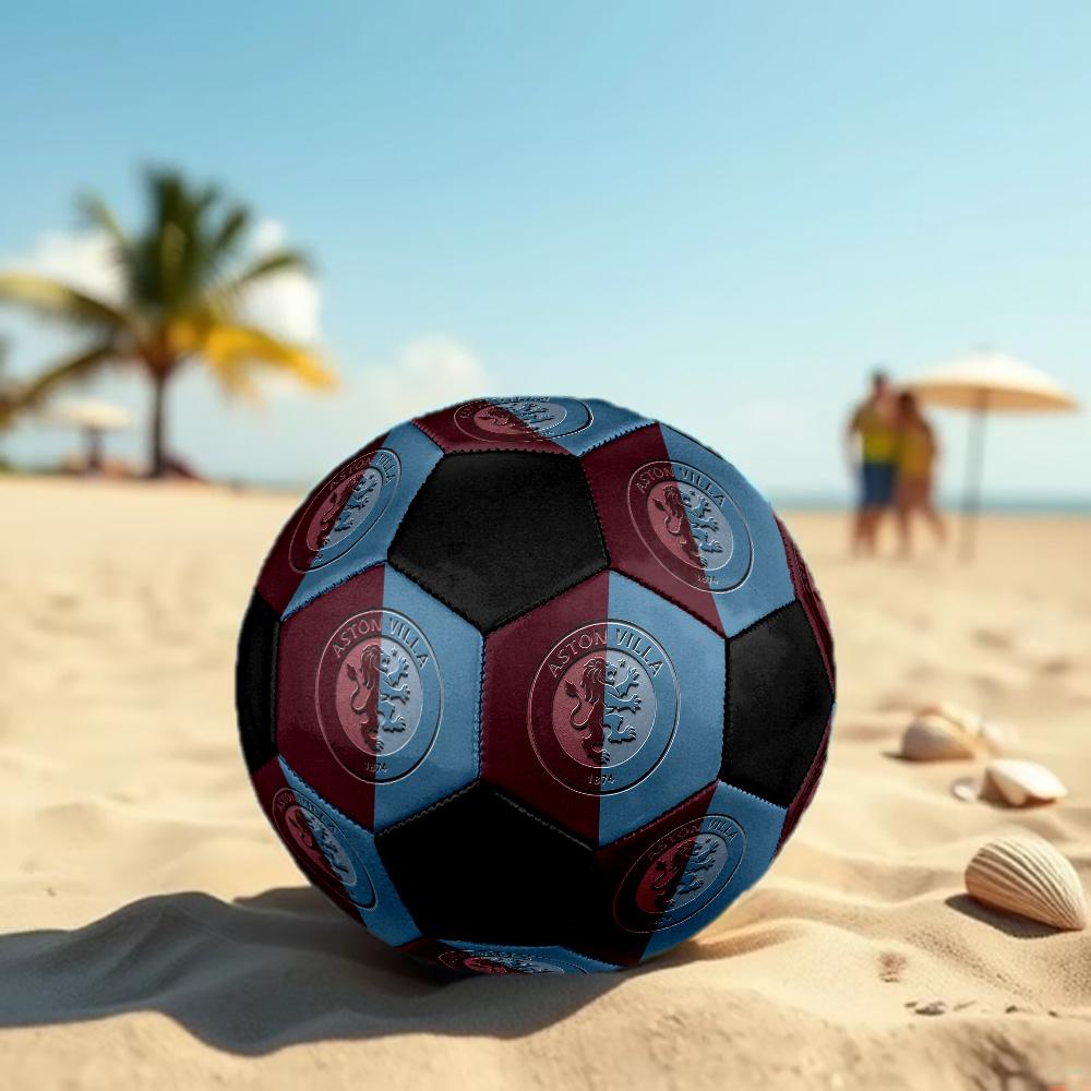 Aston Villa F.C Soccer Ball Colorful All Ages Machine Stitched PVC Competition Ready Durable High-Bounce.SIZE5