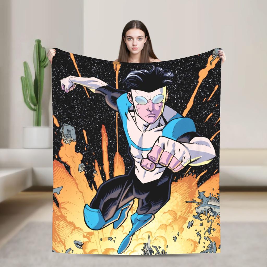 Invincible Omni Man Blanket  Warm Comfortable Plush Bedding Throws For Bedroom Travel Office Flannel Bedspread Bed Cover