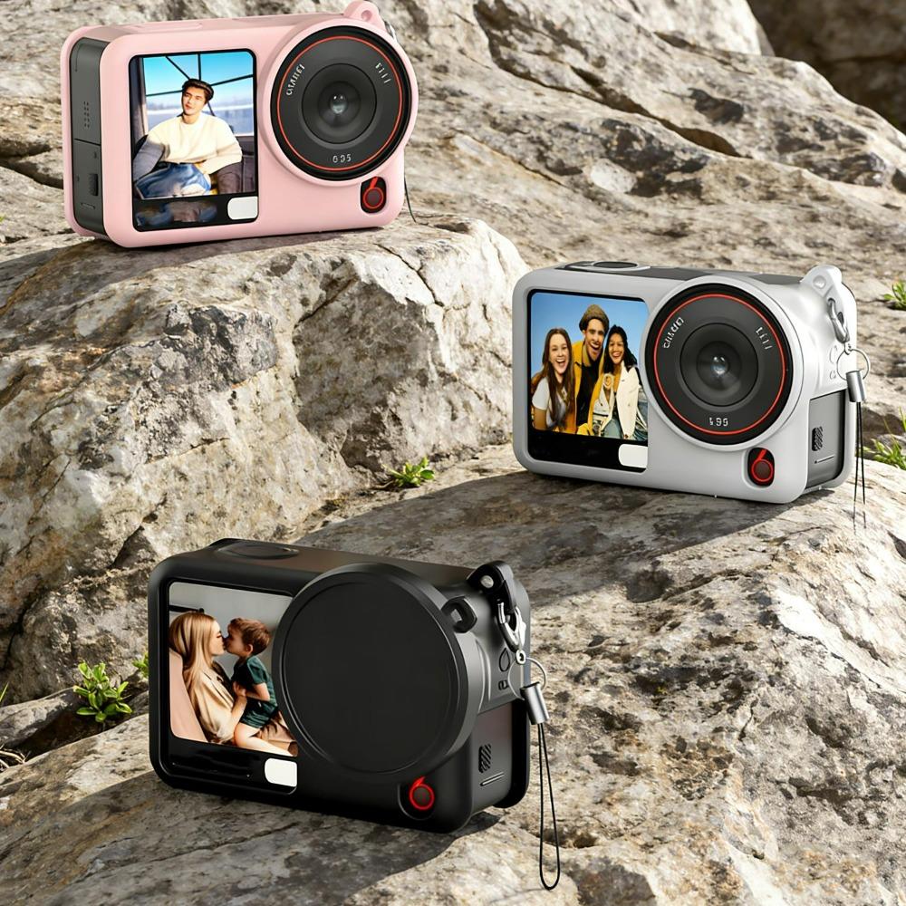 4in1 Silicone Full Cover Protective Case for DJI OSMO Action 6 for Action Camera Shockproof Cover with Lens Cover Safety Straps
