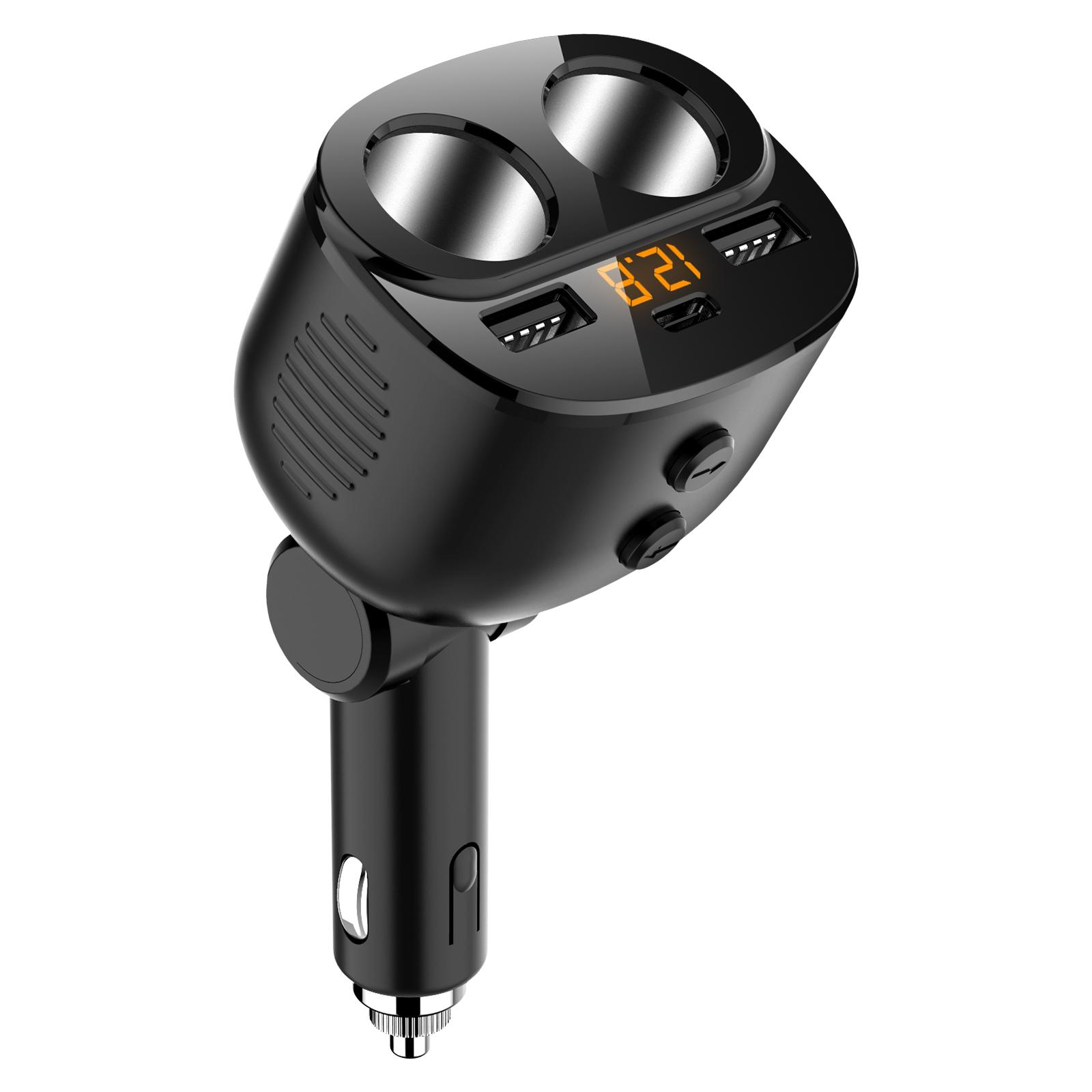 

C06Q Type-C+Dual USB Cigarette Lighter PD 18W/QC3.0 Fast Charging Car Charger