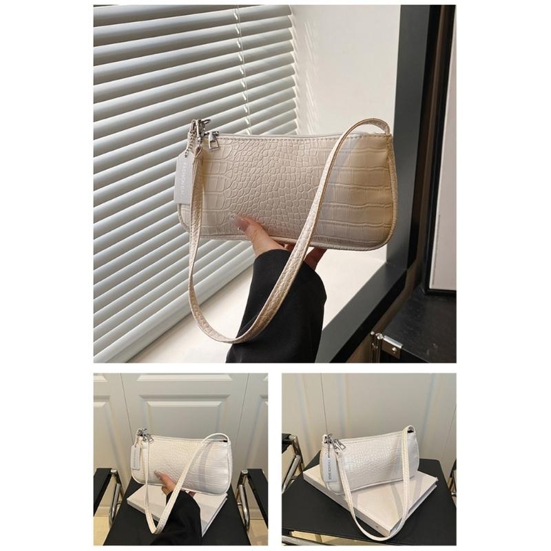 Shoulder Bag for Women Trendy Hoboes Toted Handbag Pu Leather Underarm Purse Clutches Purse with Zipper Baguettes Bag