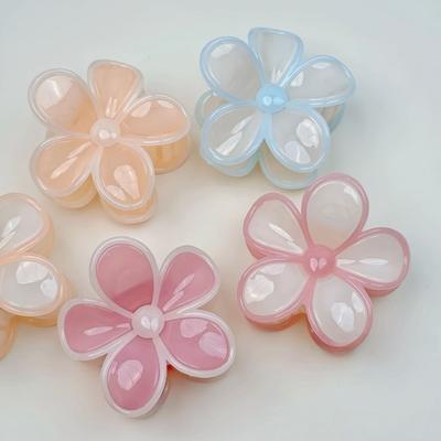 Cream Jelly Flower Grab Clip  Spring and Summer Contrasting Colors Hair Catch Hair Claw HairAccessories