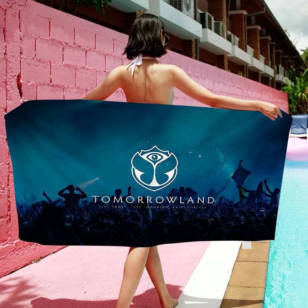 T-Tomorrowlands Music Logo Microfiber Beach Towel Absorbent Quick dry Soft Yoga Swimming Resort Mountain Climbing Towel