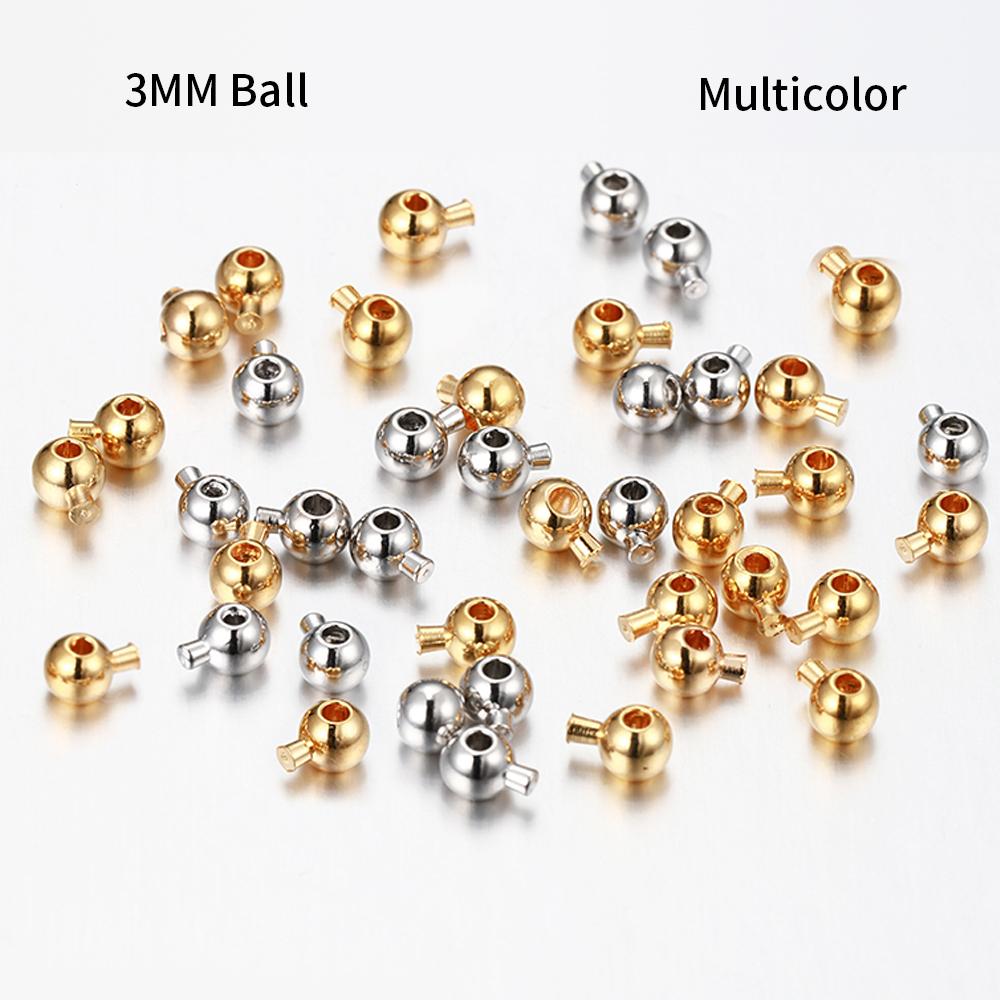 10-20pcs Clasp Metal Crimp End Beads Gold Color Bead Button Clasps for DIY Jewelry Making Findings Components Handmade Wholesale