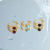 Gold-Tone Stainless Steel Hollow Finger Ring for Women - Non-Fading, Openable, Simple Design.