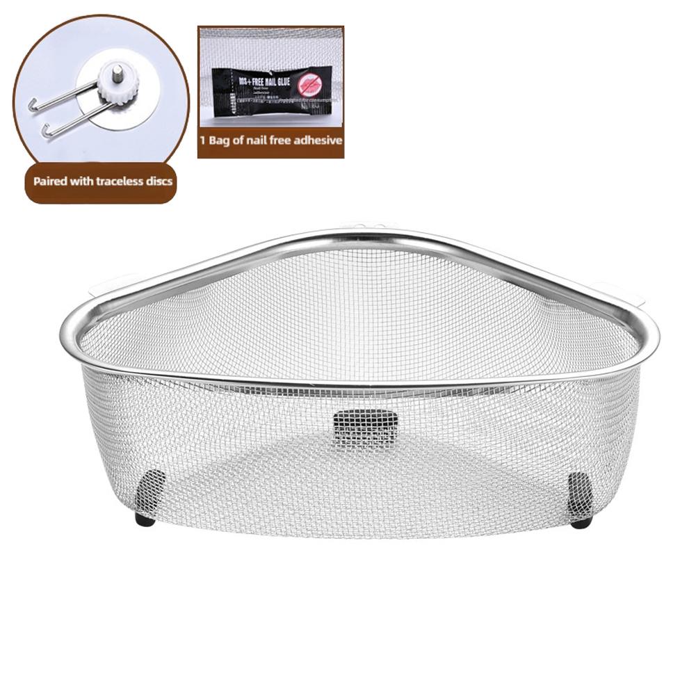 Sink Triangle Drain Basket Steel Kitchen Filter Leakage Basket Basket Kitchen Drainie A0C1