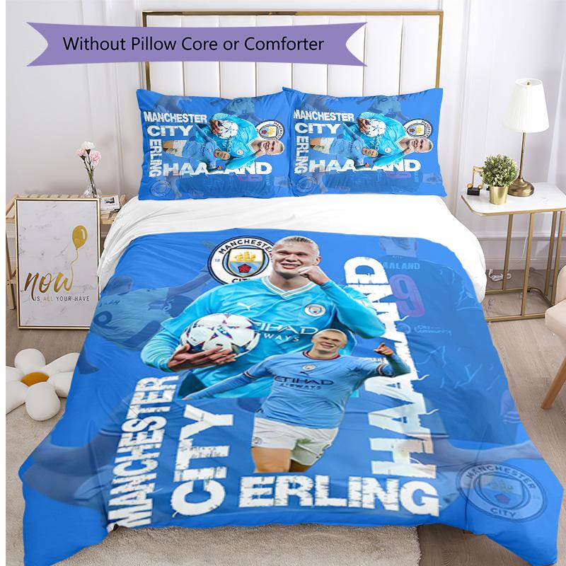 Set Biancheria da Letto 3 Pezzi con Stampa Modello Erling Haaland Morbido Delicato sulla Pelle Lavabile Copripiumino e Federe Set Stagione Unica Camera da Letto