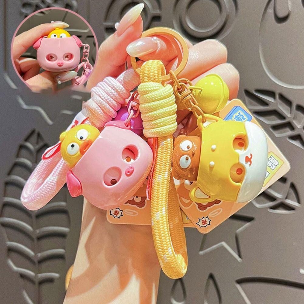 Creative Face Popping Music Keychain Quirky Cute Car Key Ring Fun Doll Bag Pendant  Schoolbags