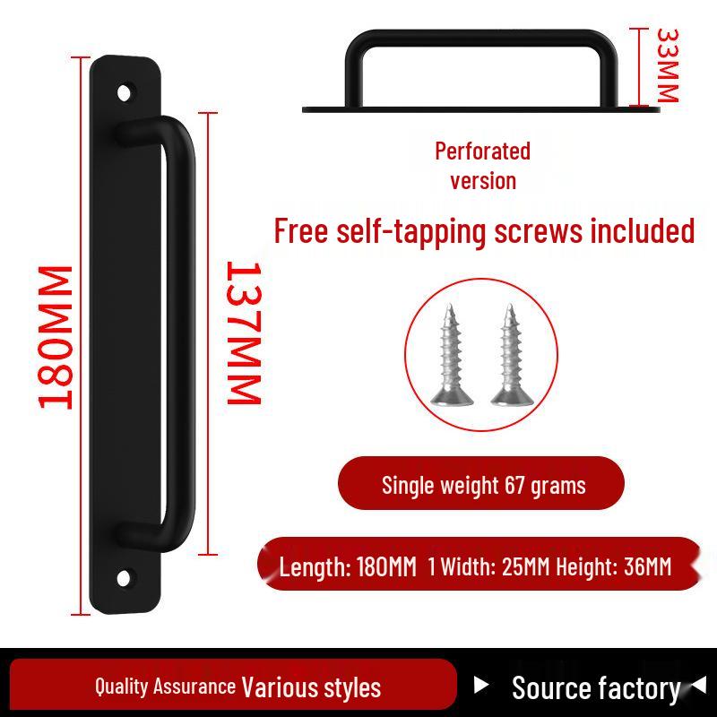 Aluminiumlegering Deurklink zonder Boren voor Glazen, Stalen, Kunststof Balkon-, Schuif- en Kastdeuren