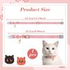 Cat Collar Breakaway, Adjustable Pink Cat Collar with Pearl Pendant, Cute Cat Collars with Safety Buckle Pink Bowtie Kitten Collars for Girl Cats