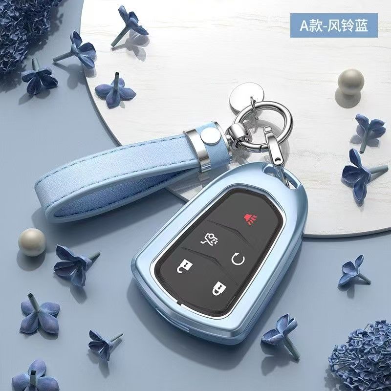 Car Key Case For Cadillac Key Pouch Xt5/Xts/Ct5/Ct6/Xt4/Xt6/Atsl Full Coverage High-End Shell Buck Cover Goddess