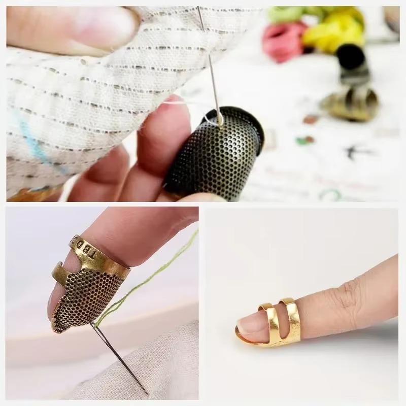 10 Stück Verstellbarer Fingerhut zum Nähen Retro Nähfingerhut Schutzhülle Fingerhutring Handgemachtes DIY Bastelstickerei Nähen