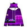 Dětská mikina Angry Geometry Dash pro chlapce Dívčí mikina Harajuku Streetwear Hip Hop Kawaii Cat Ear Pullover s kapucí