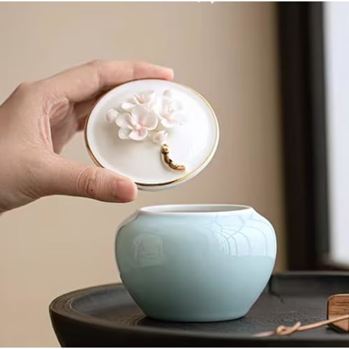 DiDiBirDi Mini Urn for Two-Part Ashes, Compact and Small, Perfect for Memorial Services, Interment, Buddhist Altar Supplies, Mini-Size Urn, Pet Ashes