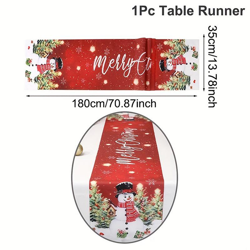 Christmas Table Runner Living Room Dining Table Decoration Christmas Printed Tablecloth