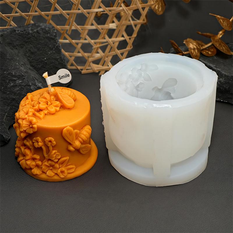 3D Honeycomb Cake Bee Silicone Candle Mold DIY Bee Cake Flower Shapes Candles Gypsum Home Decor Gift