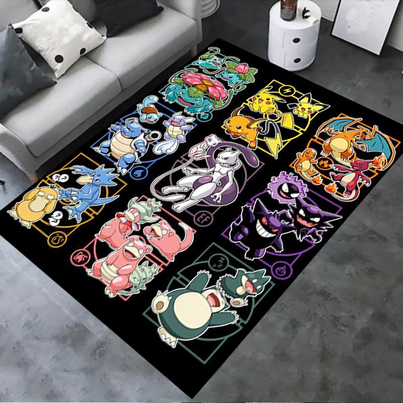 2025 New Pokemon Carpet Rug for Living Room Bedroom Home Sofa Decoration,Kids play Non-slip Floor Mat77