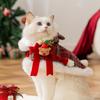 Pet Christmas Reindeer Antler Cape Warm Fleece Lined Hooded Coat Cat Dog Small Medium Breed