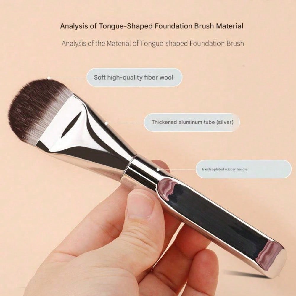 Tongue-Shaped Foundation Brush - Ultra-Thin And Traceless Foundation - Flat-Head Foundation Brush - Special-Shaped Fan-Shaped Makeup Tool - Beauty