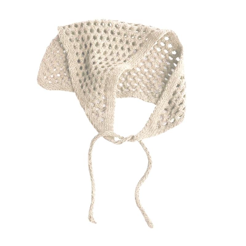 Hollowout Design Head Scarf Multiuse Head Wrap Bandana Crochet Hip Scarf For Women Girl Daily Use and Travel Dressingup