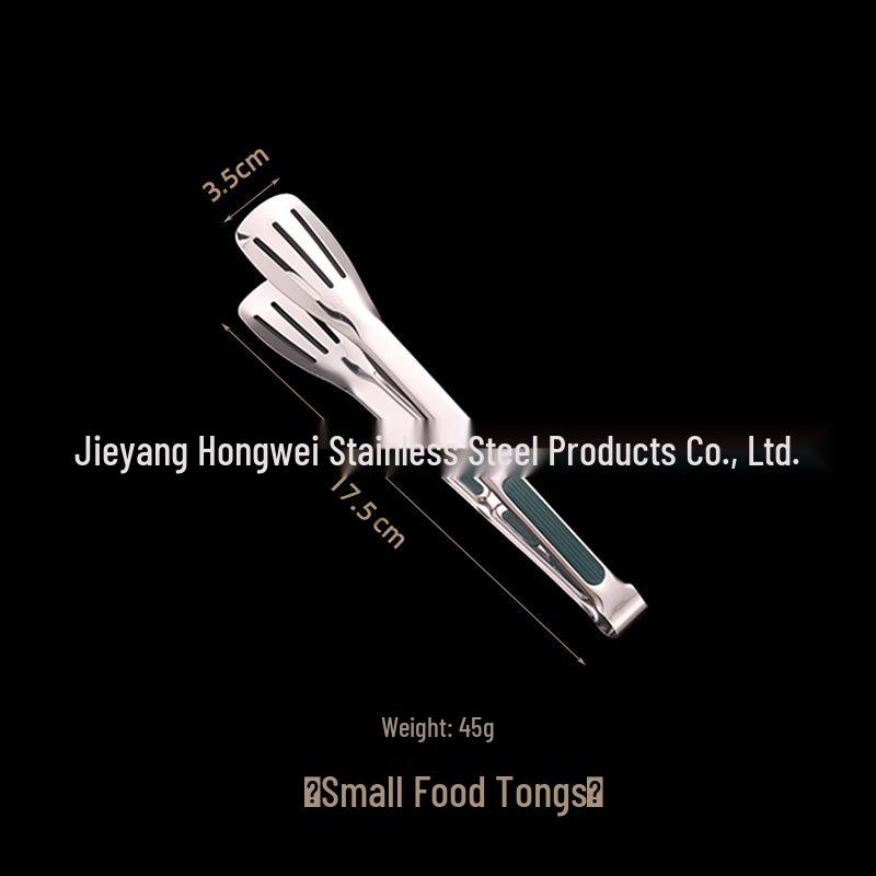 304 Stainless Steel Silicone Kitchen & BBQ Tongs: Anti-Scald, Multi-Purpose for Baking, Buffet, and Steak.