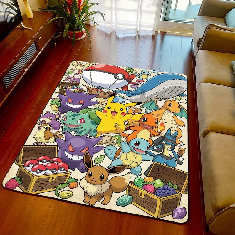 Pokemon Anime Theme Carpet Rug Floor Mat Soft Surface Non Slip Base for Living Room Bedroom -QJY