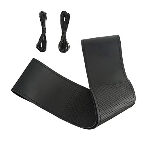 

ZATOOTO Чехол на руль, Плетеный чехол на руль из натуральной кожи, Дышащий, Ручной шов, Нескользящий, Удобный для удержания, Мягкий на ощупь, Черный