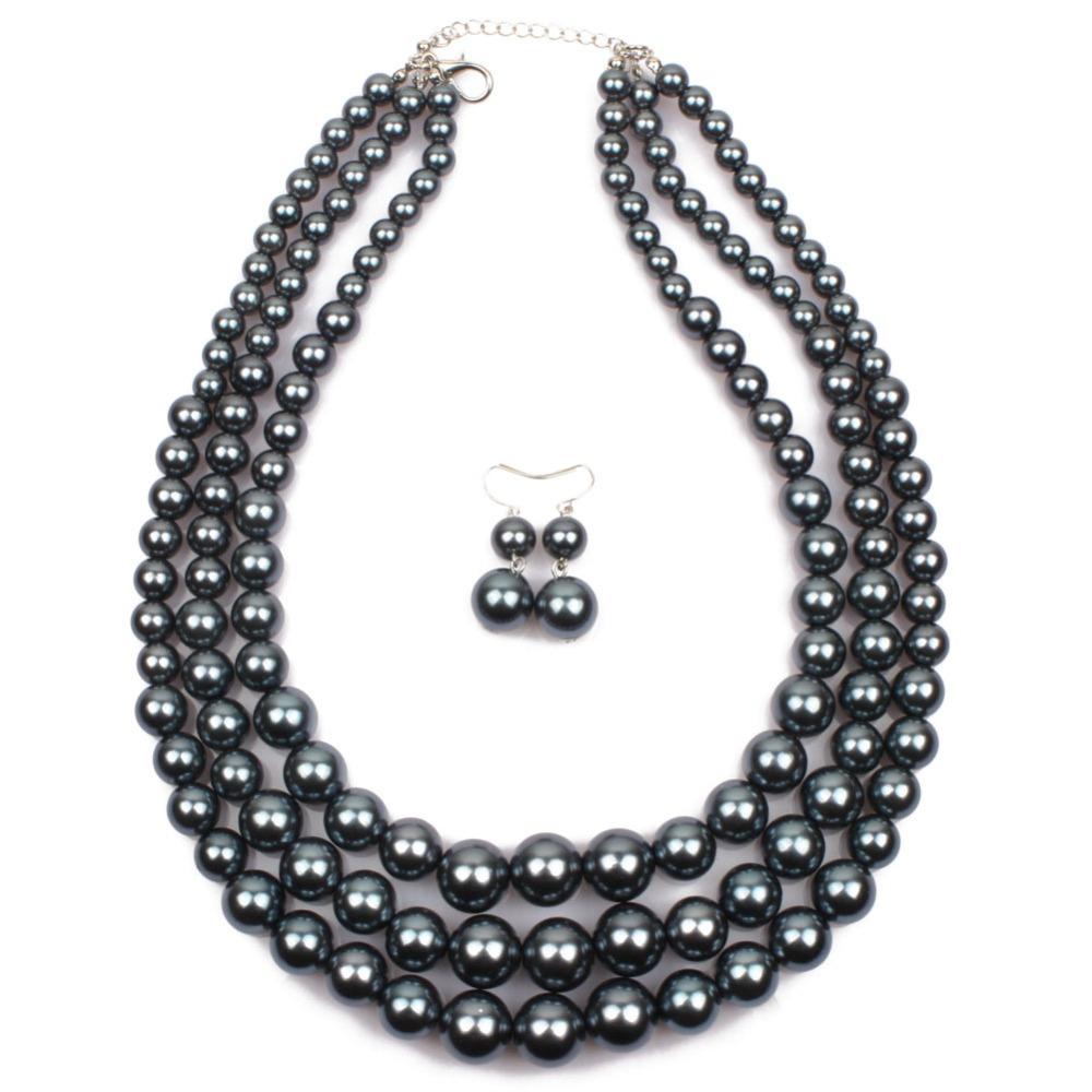 Pearl Exaggerated Ladies String Pearl Clavicle Multi-layer Necklace