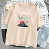 Tokyo Crane Japan Harajuku Print Unisexs Tshirt Hip Hop Loose Tshirts Crewneck Tshirt 100 Cotton Oversize Clothing Unisex