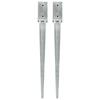 VidaXL Ground Stakes 2 Pcs Silver 7x7x75 Cm Galvanized Steel