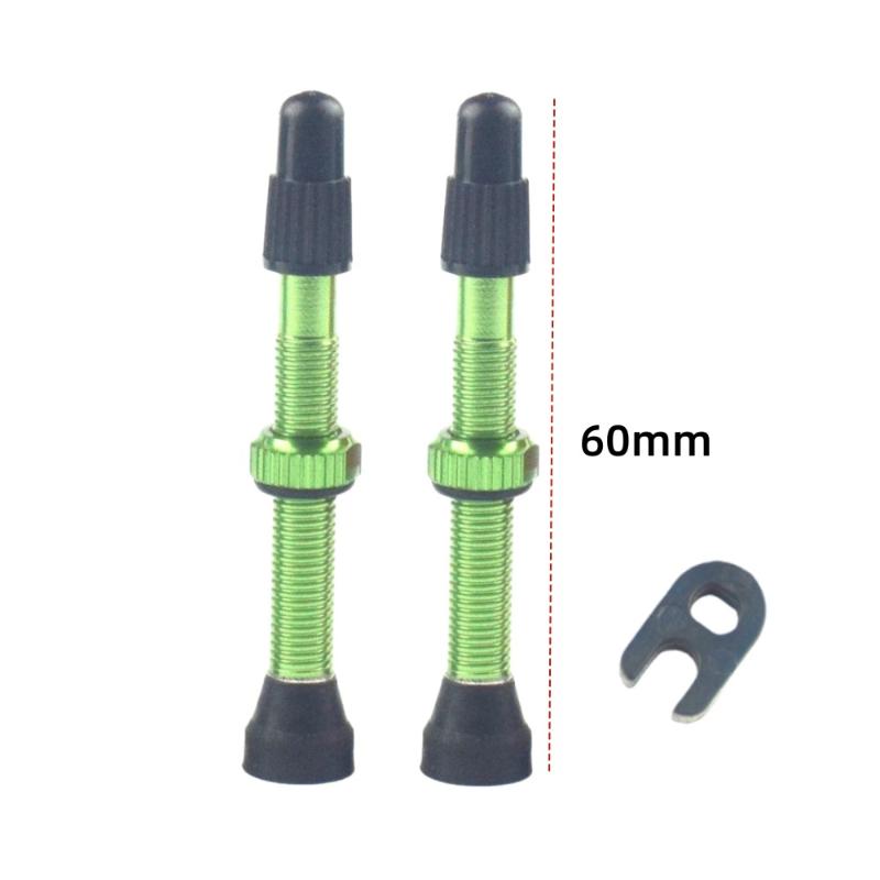 2Pcs Tire Nozzle Cap 40/60Mm Bike Tubeless Valve F/V Presta Cnc Machined Anodized  Road Bicycle Tire Valves Tubeless
