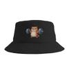 Vintage Retro Weight Lifting Gym Funny Cat Deadlift Bucket Hat For Unisex  FisherUnisex Hats Casual Beach Travel Caps Breathable