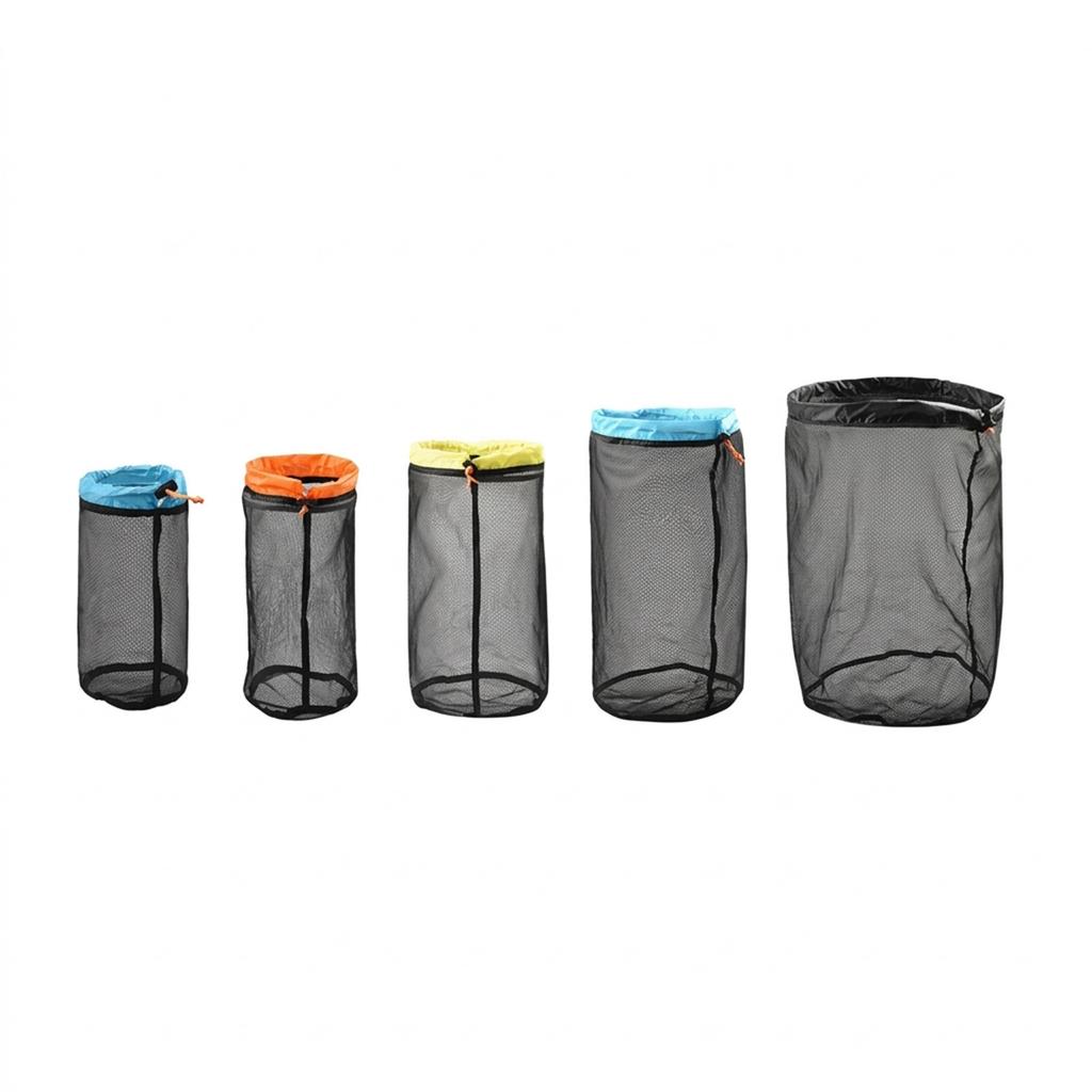 Camping Hammock Storage Bag Travel Clothes Mesh Drawstring Storage Bag Protable Travel Clothes Organizer Bag 5 Size S/M/L/XL/XXL