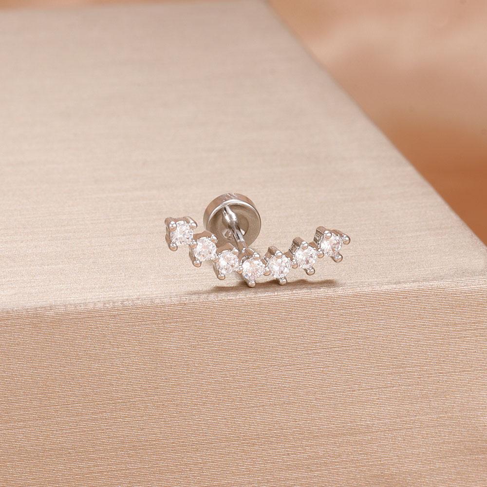 1PC Stainless Steel Star Moon Cartilage Piercing Earrings 18K Gold Plated Helix Tragus Ear Stud Earring Body Jewelry Bijoux Gift