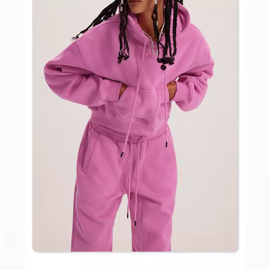 Fall and Winter Women's Hooded Long Sleeve Tops Sweatshirt Long Pant Suit