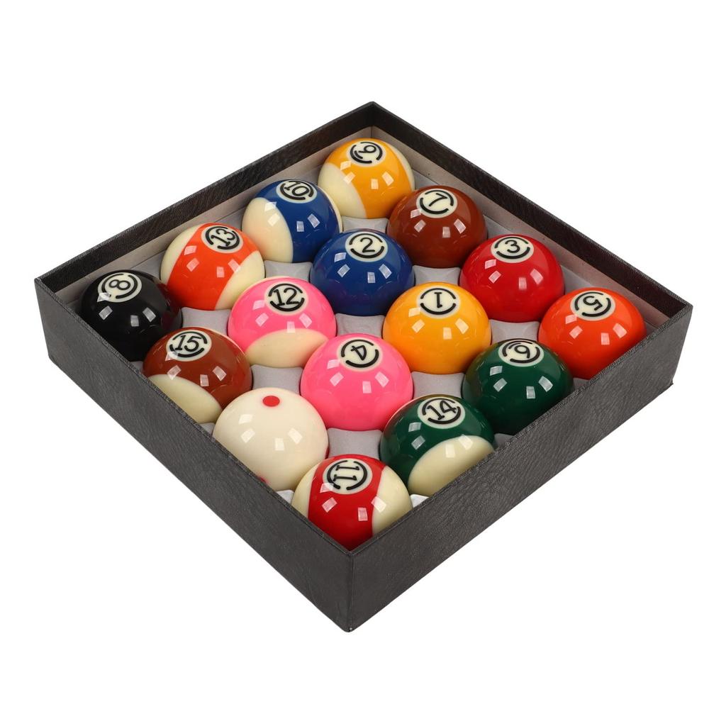 Billiard Pool 16 Pieces Billiard Ball Set Resin Professional Ball Set with Cue Ball Replacement Billiard Balls for Pool Table and Display Balls,