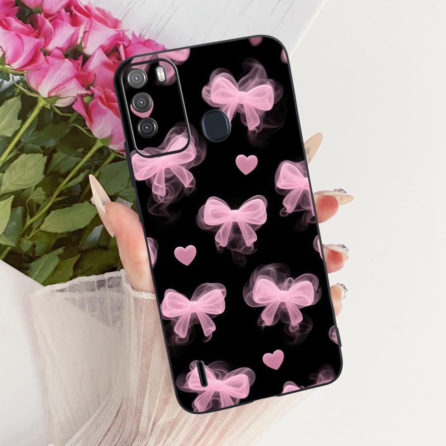 Case for Itel Vision 1 Pro Matte Soft Silicone Black butterfly  Shockproof Phone Bags For ItelS16 S 16 Vision1pro  Back Covers